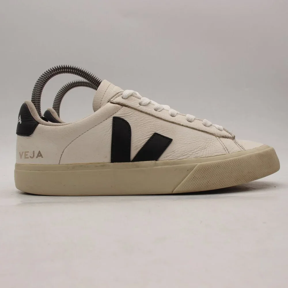 Veja Campo Women's Size 7 Chromefree White Black Leather Lifestyle Shoes Sneaker